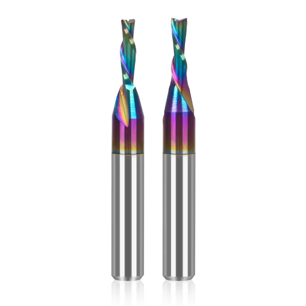 LUNYEE 2Pcs Downcut Spiral Router Bits 1/4 inch Shank,1/8 Inch Cutting Diameter
