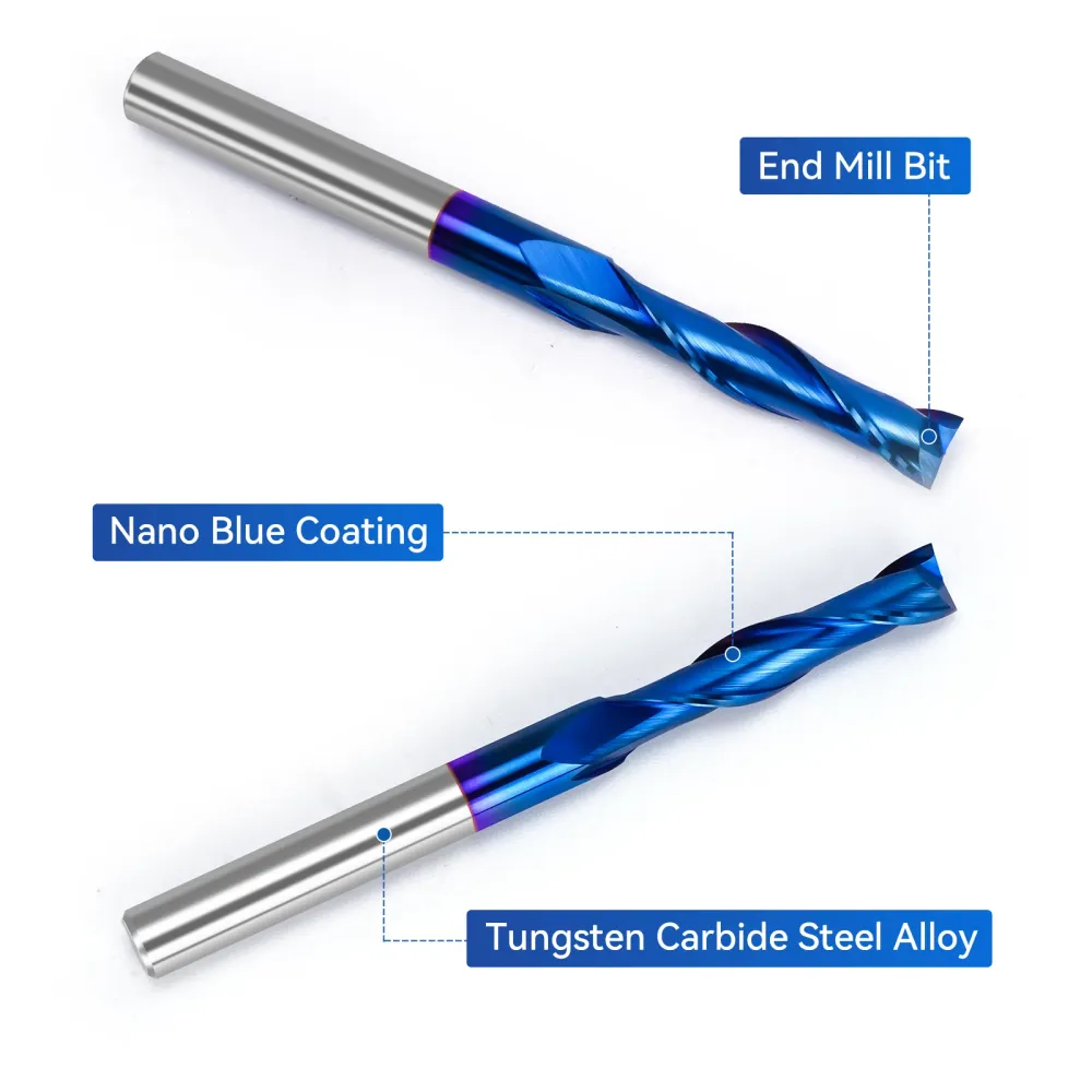 LUNYEE 2PCS Upcut Spiral Router Bit 1/4 inch Shank