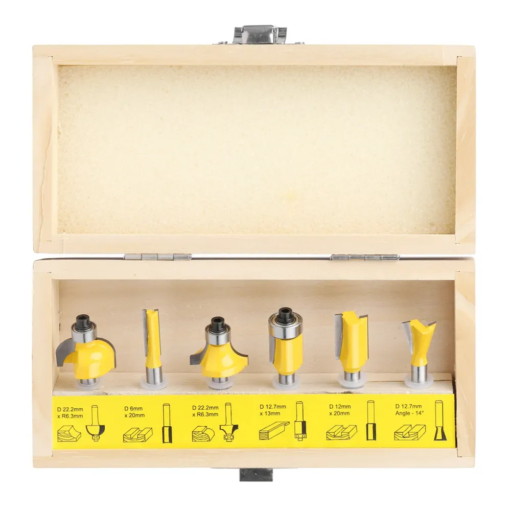 LUNYEE 6PCS 1/4" Shank Router Bits Set