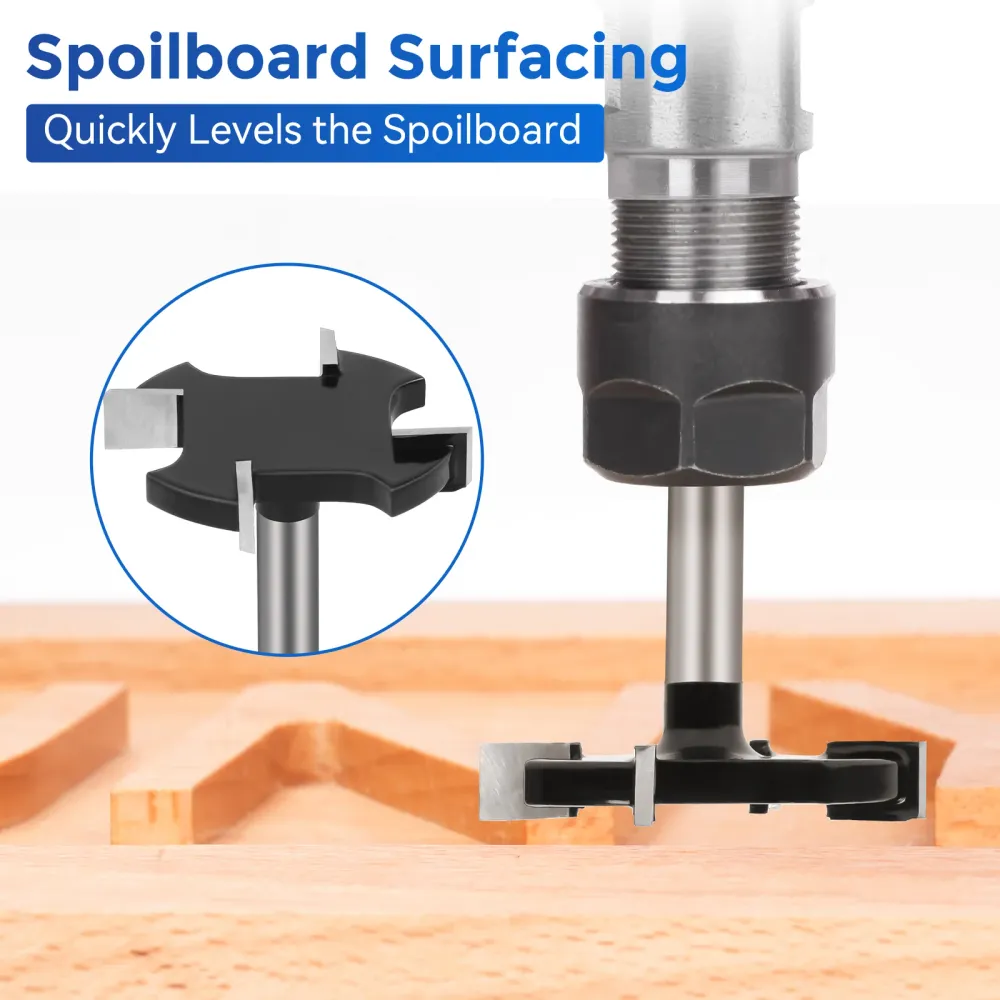 LUNYEE CNC Spoilboard Surfacing Router Bit 1/4 Inch Shank