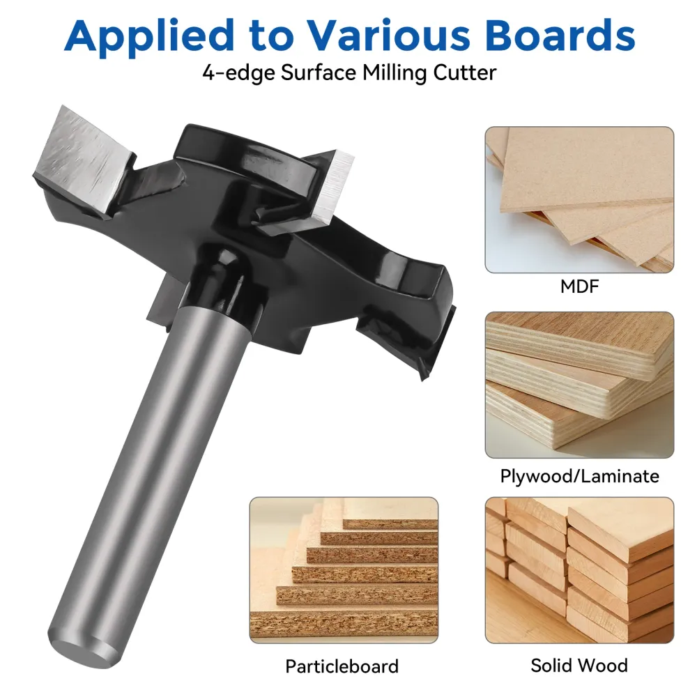 LUNYEE CNC Spoilboard Surfacing Router Bit 1/4 Inch Shank