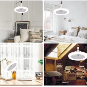 Lustra LED cu Ventilator și Telecomanda, Moderna cu lumina reglabila
