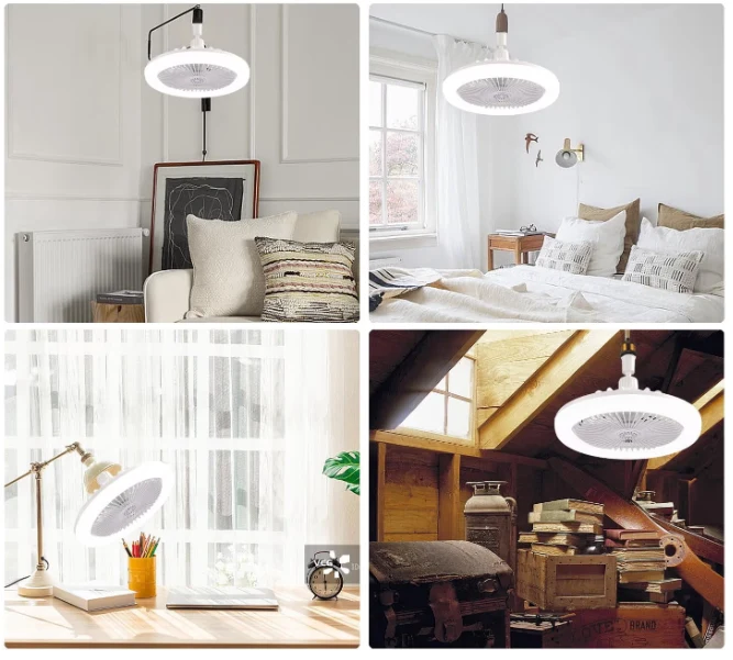 Lustra LED cu Ventilator și Telecomanda, Moderna cu lumina reglabila