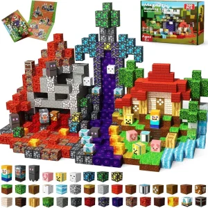 MAGNECRAFT Magnetic Blocks – 200 buc. cuburi magnetice de construcție STEM pentru copii 3+