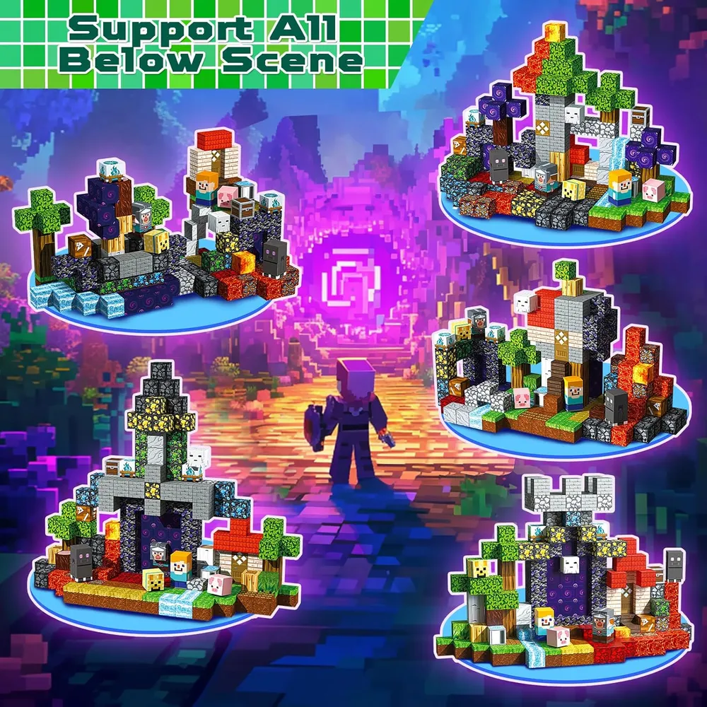 MAGNECRAFT Magnetic Blocks – 200 buc. cuburi magnetice de construcție STEM pentru copii 3+