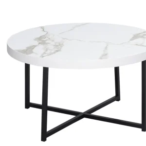 Masa de cafea rotundă, din MDF si metal 40x50