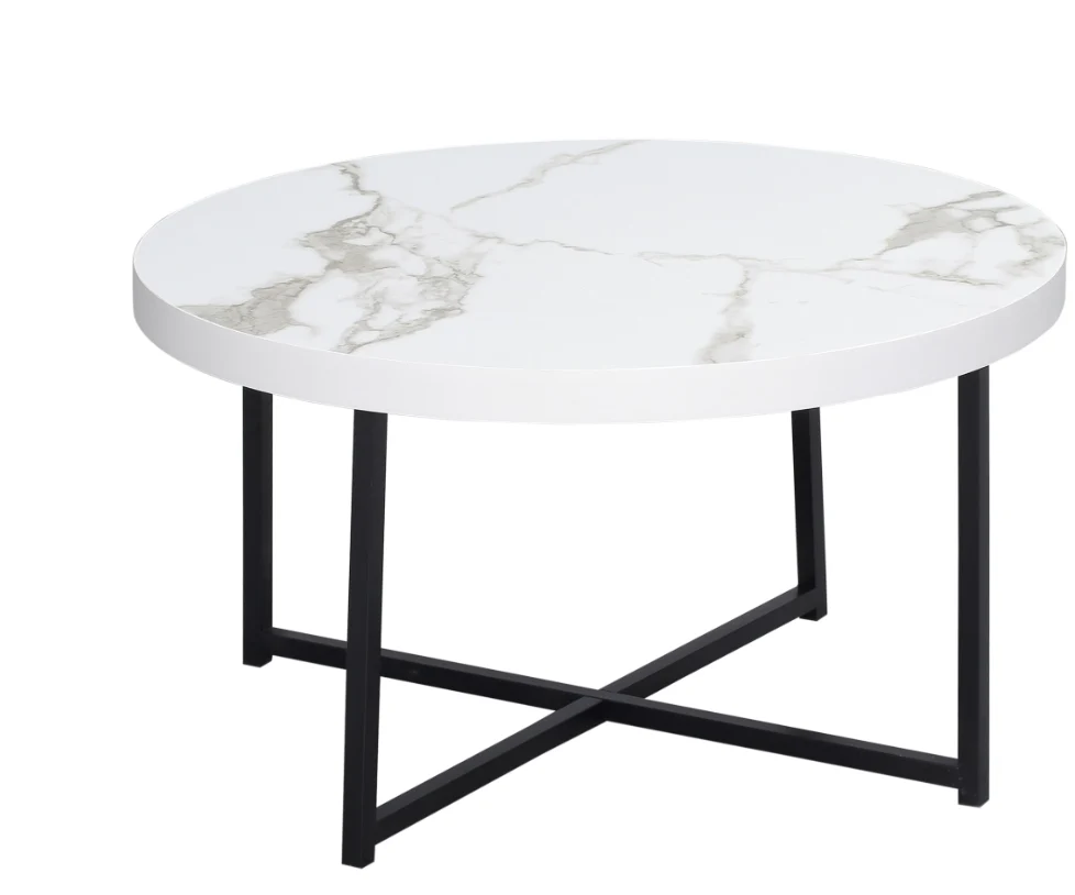 Masa de cafea rotundă, din MDF si metal 40x50
