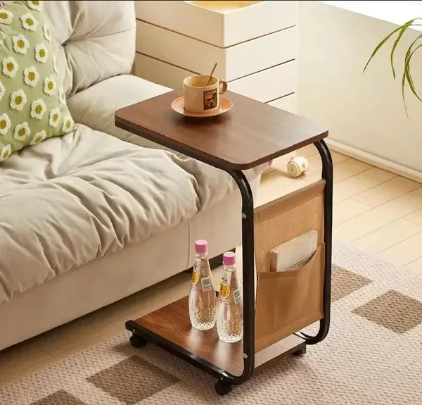 Masa laterala multifunctionala cu raft pentru carti, design modern si practic