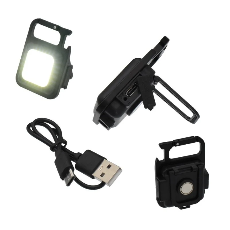 Mini Lanterna LED COB Breloc 500lm USB-C Carabina IPX5 Waterproof