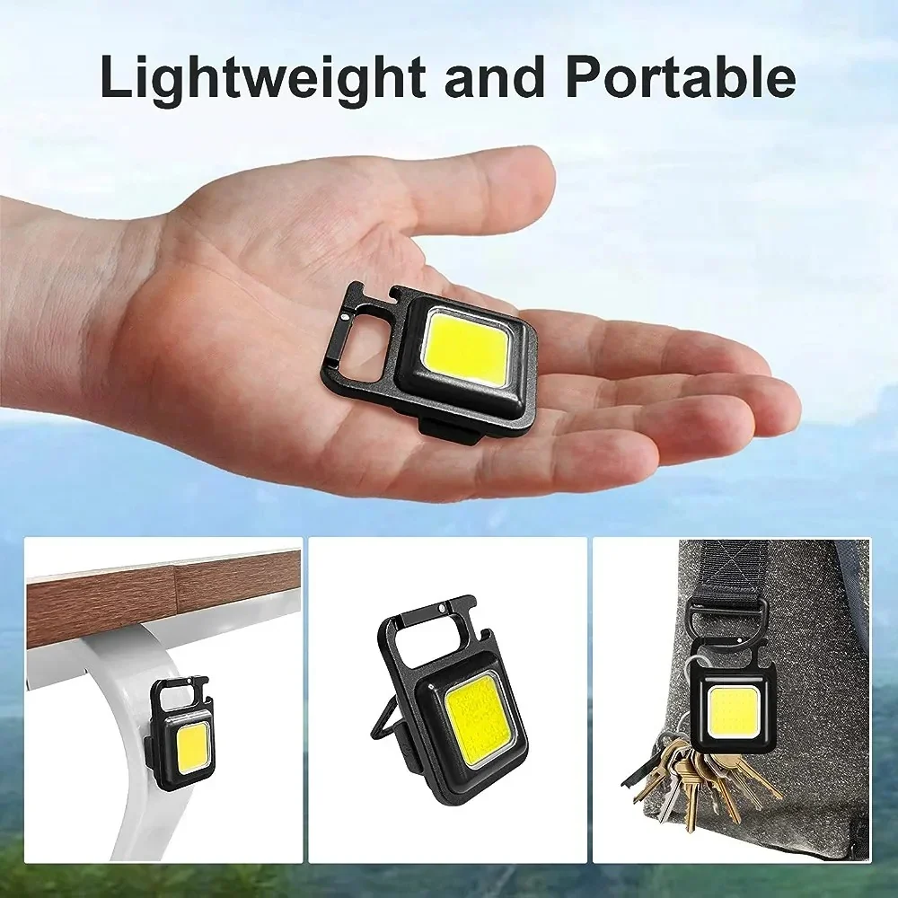Mini Lanterna LED COB Breloc 500lm USB-C Carabina IPX5 Waterproof