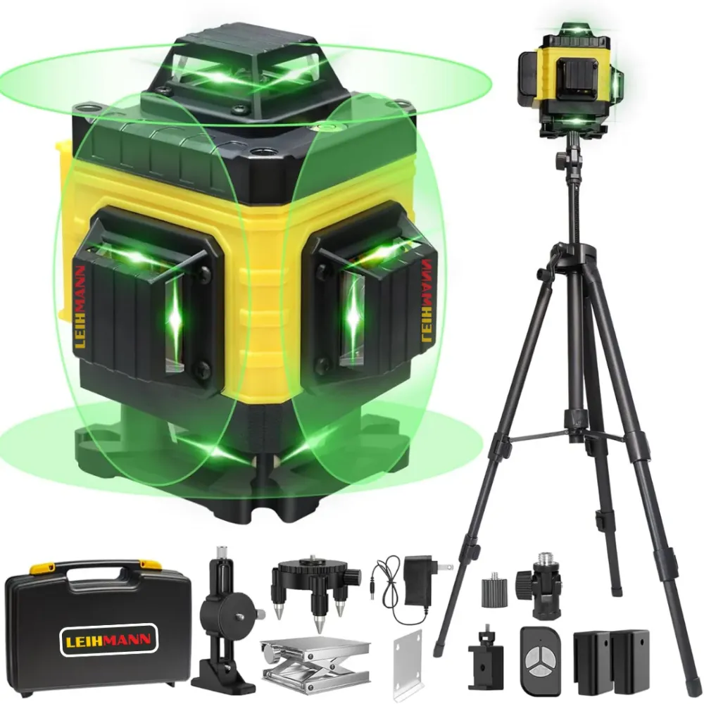 Nivela Laser 3D Leihmann cu Linii Verzi si Accesorii Complete