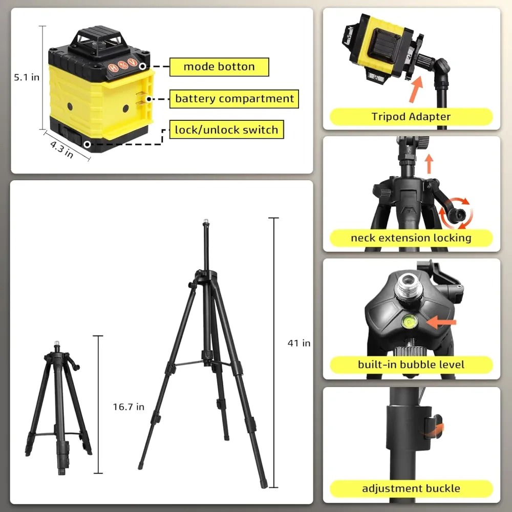 Nivela Laser 3D Leihmann cu Linii Verzi si Accesorii Complete