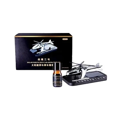 Odorizant auto cu incarcare solara si suport numar de telefon, Elicopter
