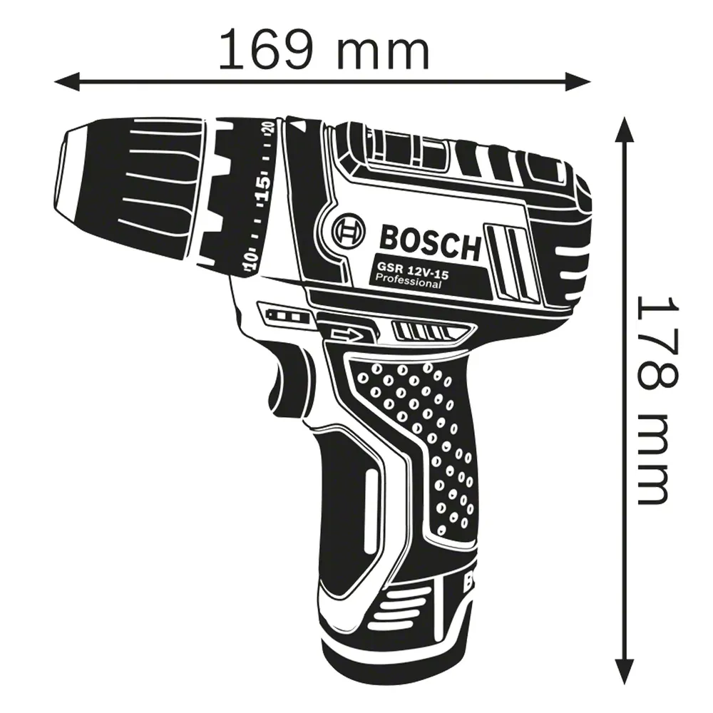 Şofer de găurit Bosch GSR12V-15 12V 2Ah