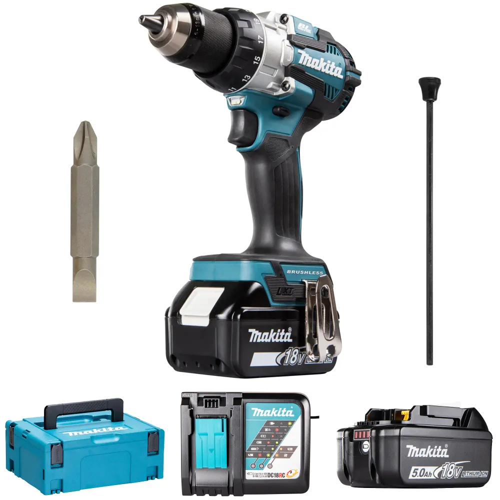 Şofer de găurit Makita DHP489RTJ 18V 5Ah
