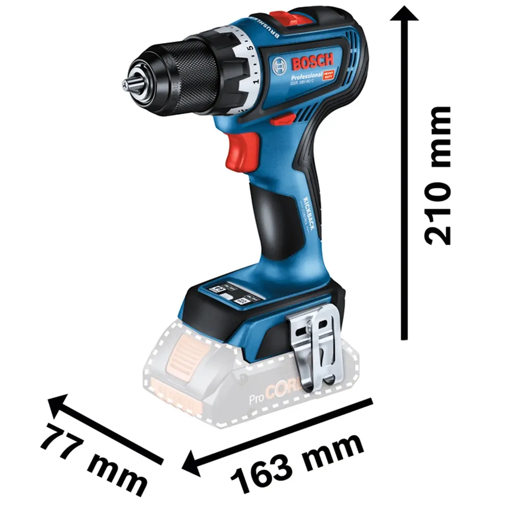 Şofer de găuritor Bosch GSR 18V-90 C