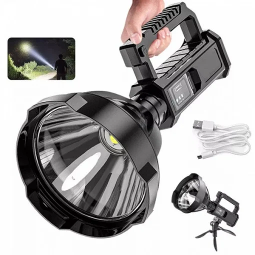 Pachet complet! Lanterna puternica 500 m+Incarcator priza cu 3 USB si afisaj LED