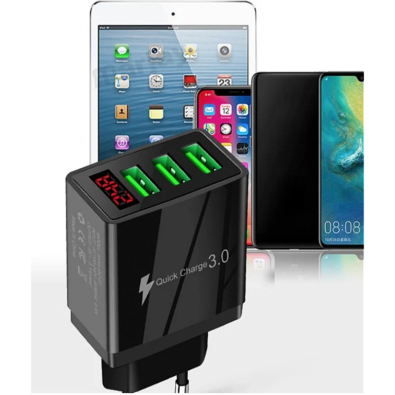 Pachet complet! Lanterna puternica 500 m+Incarcator priza cu 3 USB si afisaj LED