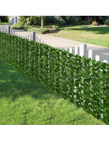 Pachet 1+1 Gard artificial verde,cu frunze,300x100 cm