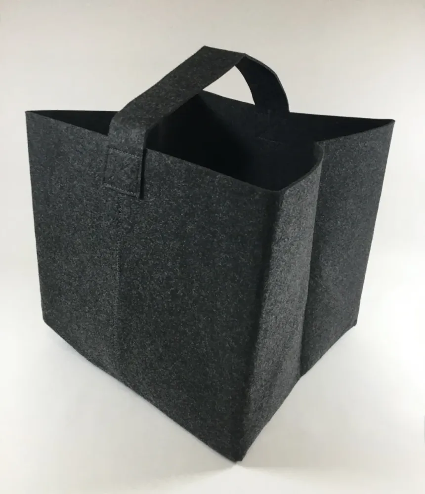Piață de buzunar pentru lemne de foc din Felt negru 37x34x33cm