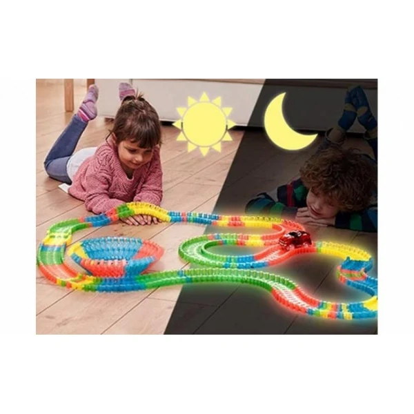 Pista flexibila 165 piese, cu masinuta LED