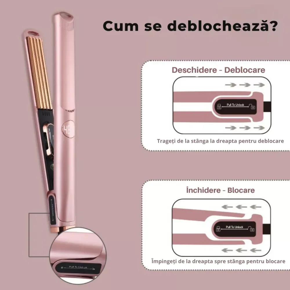 Placa de Creponat si Indreptat Parul profesionala Wanty® Mac-Style