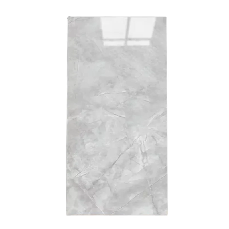 10 Placi Tapet imitatie marmura, Din PVC, 60x30cm, Grosime 2mm, Suprafata 1.8mp, Gri deschis