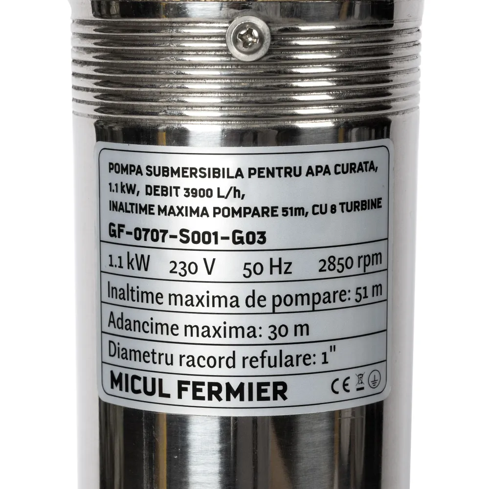 Pompa submersibila pentru apa curata, 1.1 kW, debit 3900 l/h