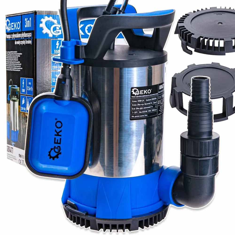 Pompa submersibila cu plutitor 3 1, 550 W, Geko G81477