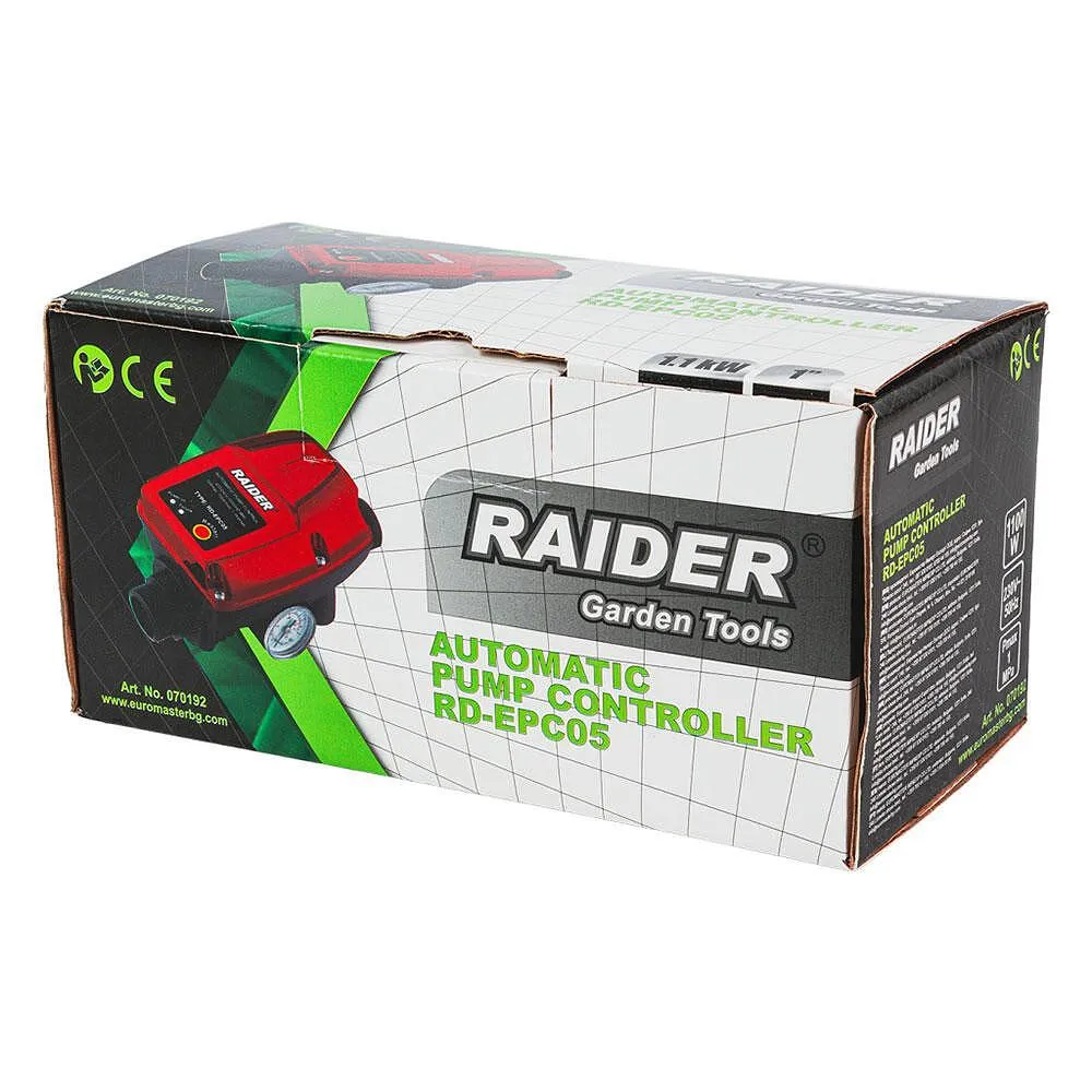 Presostat electronic cu manometru RD-EPC05, 1100 W, 1", 10 bar, Raider 070192