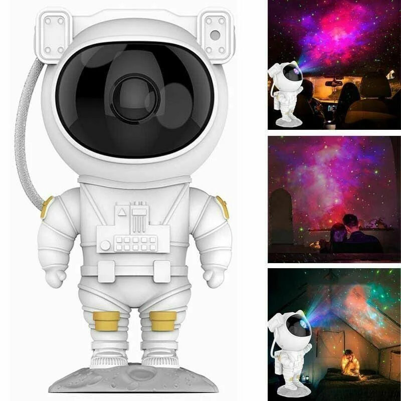 Proiector Forma de Astronaut Permite Proiectarea Stelelor sau Galaxiilor Gonga Alb