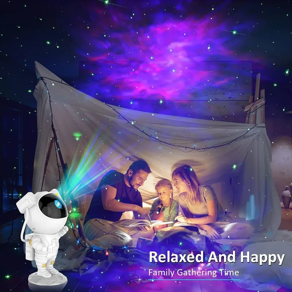 Proiector Forma de Astronaut Permite Proiectarea Stelelor sau Galaxiilor Gonga Alb