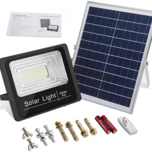 Proiector led 300w,cu panou solar si telecomanda