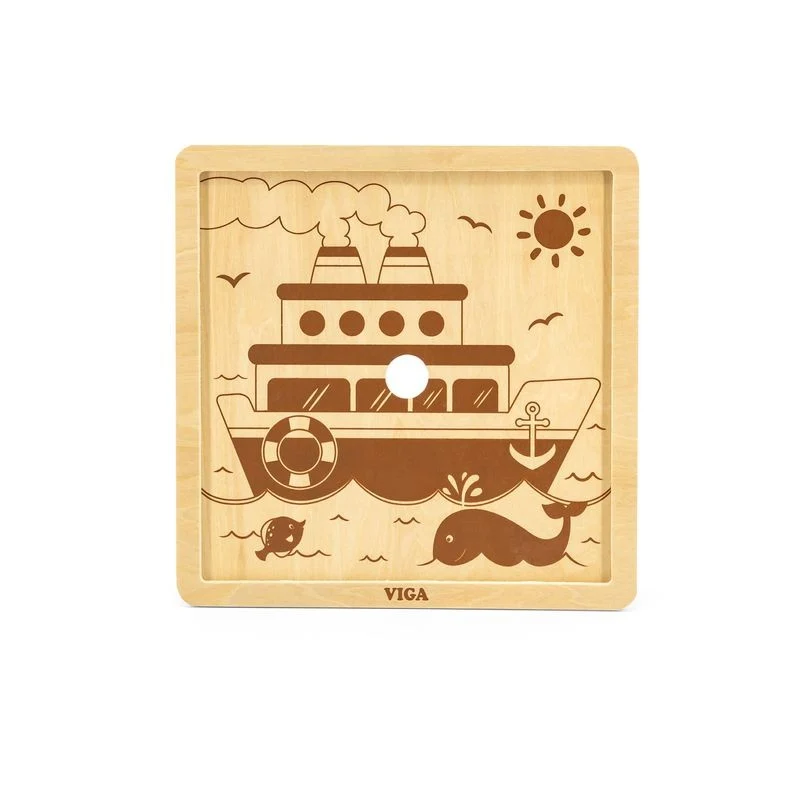 Puzzle din 9 piese mari - vapor, Viga