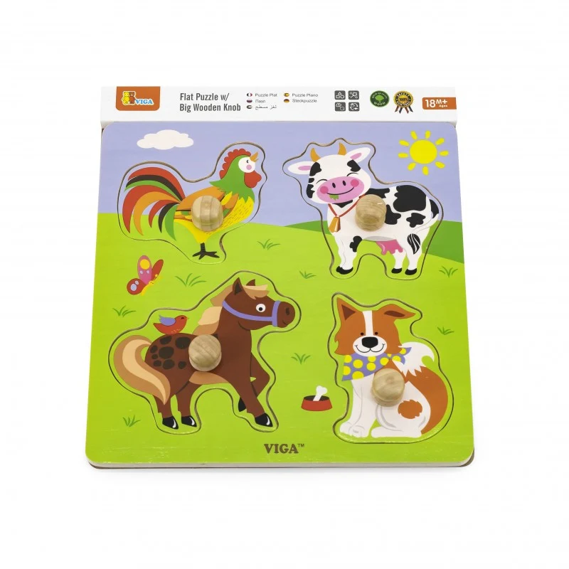 Puzzle cu manere - animale de la ferma