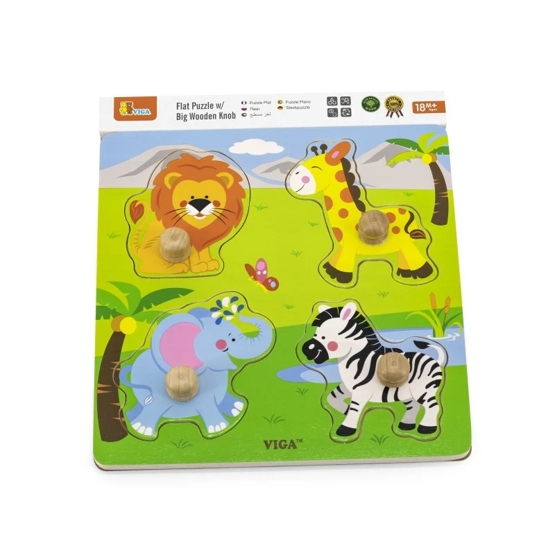 Puzzle cu manere - animale salbatice