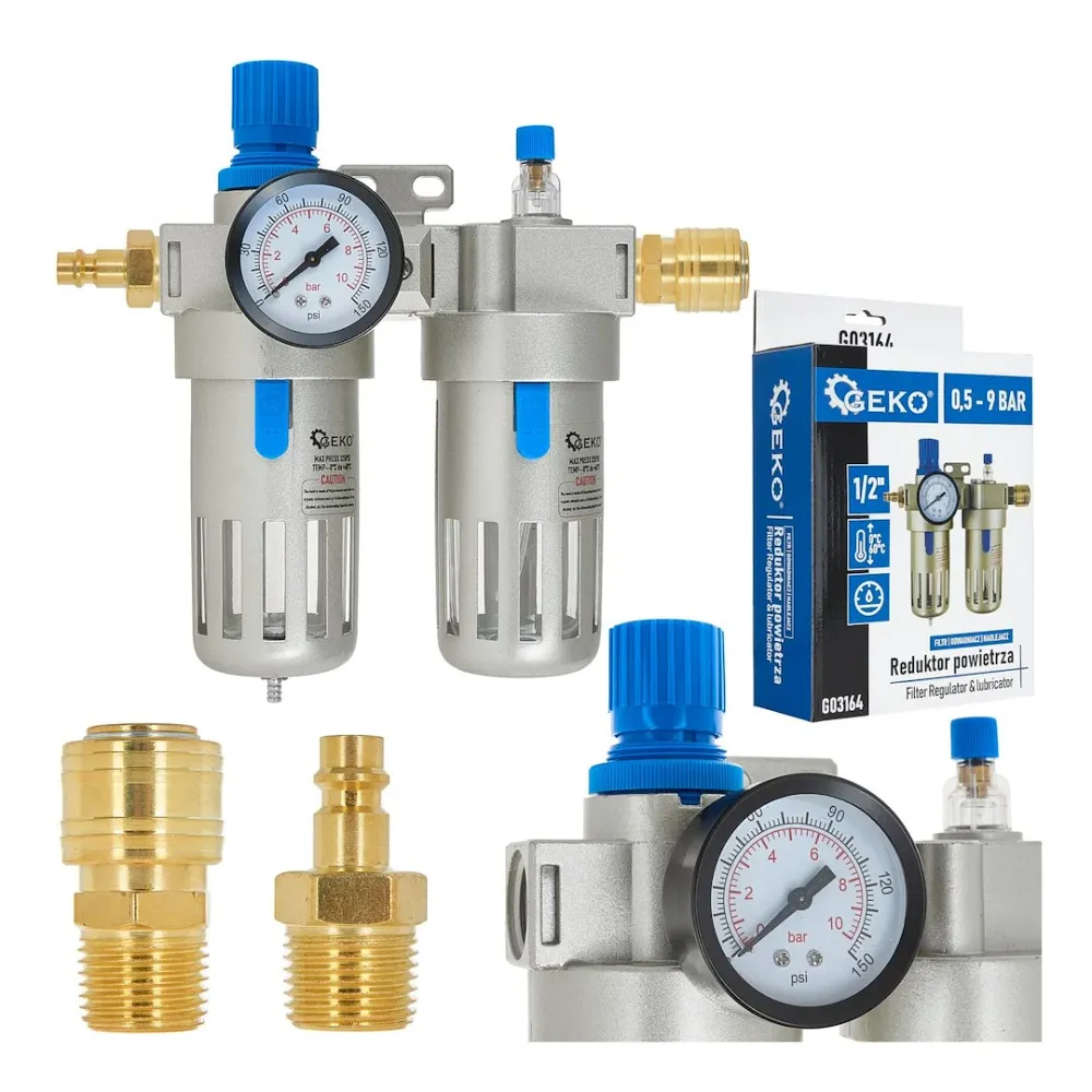 Reductor de aer pentru scule pneumatice 3 / 8", 9 bar, Geko G03164