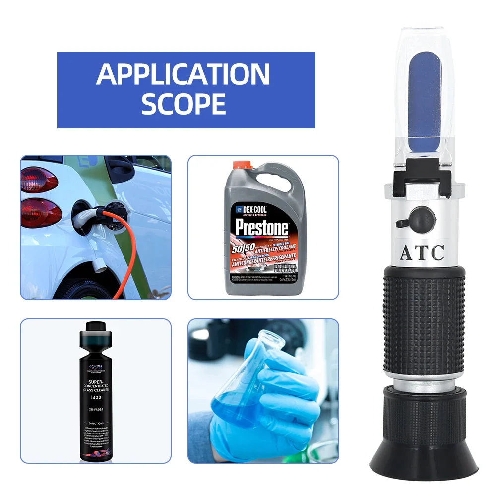 Refractometru ATC 4--1 lichide auto, (acid baterie, antigel, lichid parbriz, adblue)