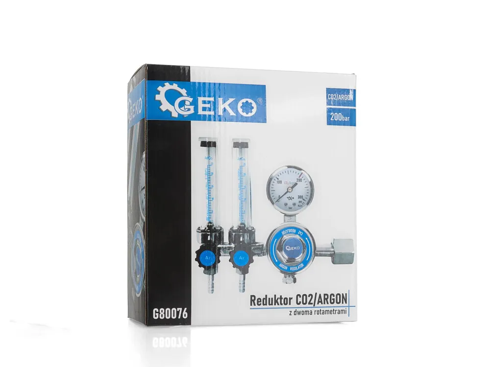 Regulator de presiune CO2 / argon cu rotametru dublu, Geko G80076