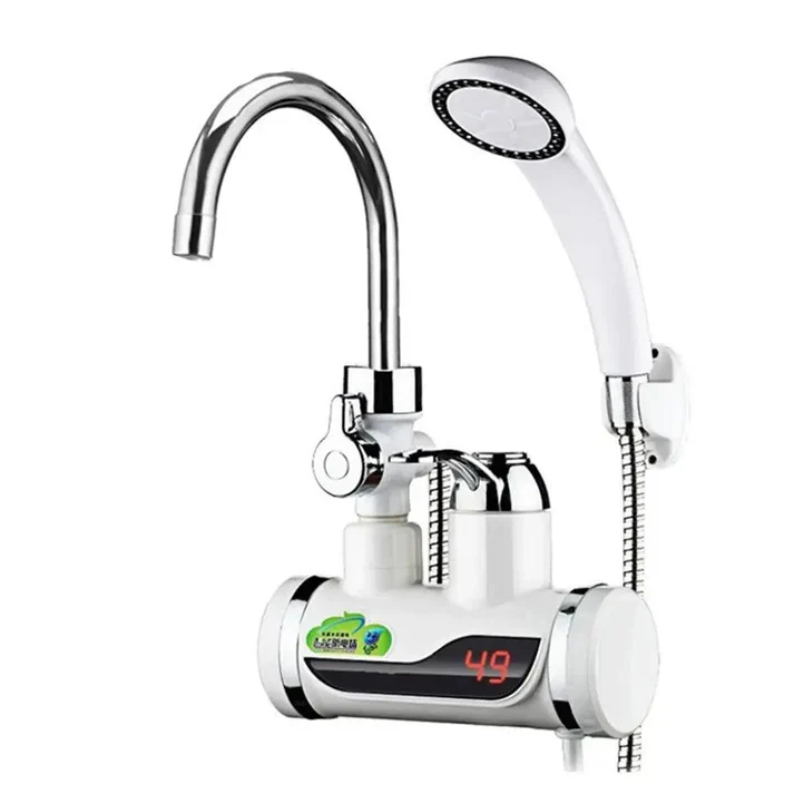 Robinet Electric pentru Apa Calda cu Cap de Dus Inclus 3000W Cu Prindere pe Perete