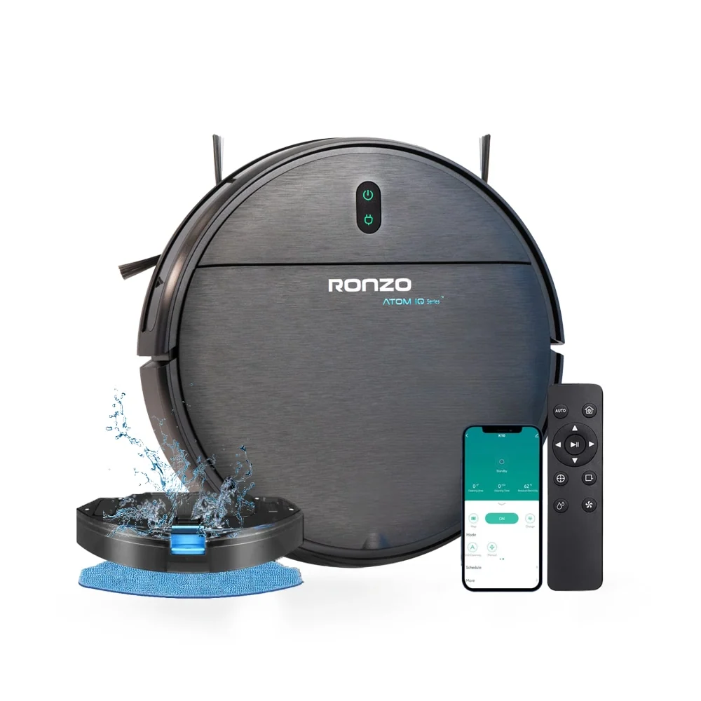 RONZO ATOM IQ Robot de aspirare și curățare podelei cu stație de încărcare