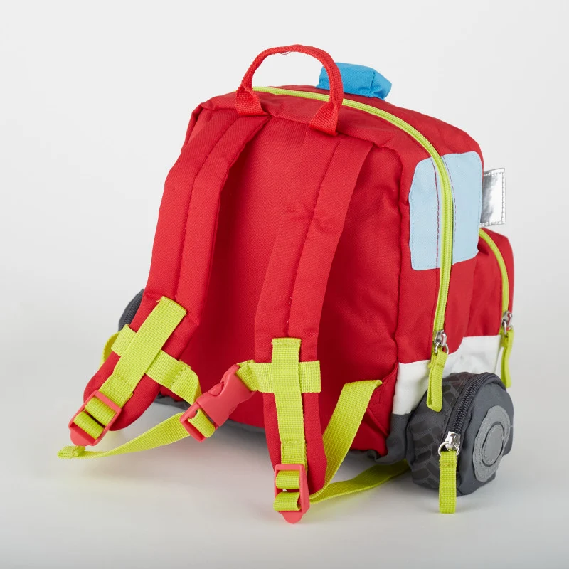 Rucsac pentru copii Masina de pompieri cu roti si detalii 3D, Sigikid