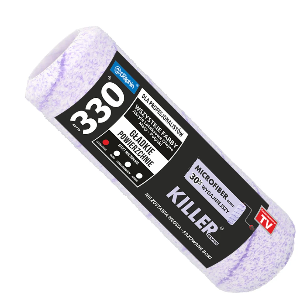 Rulou, trafalet profesional KILLER microfibra, 180 x 13 mm, Blue Dolphin