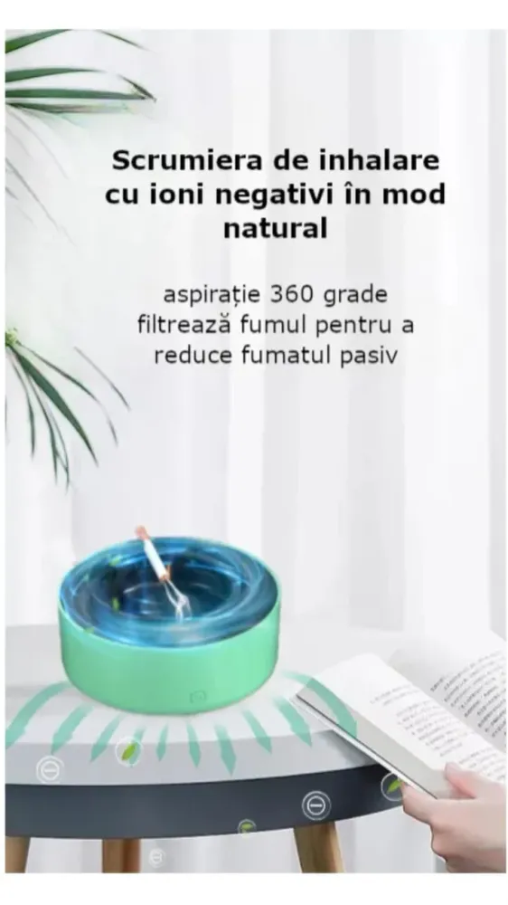 1+1 Scrumiera cu aspiratie 360'