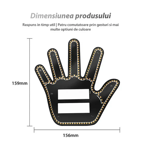Semn LED auto cu telecomanda design mana 4 moduri efect vizual stralucitor