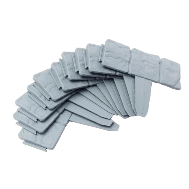 Set 10x Bordura din plastic cu aspect de piatra