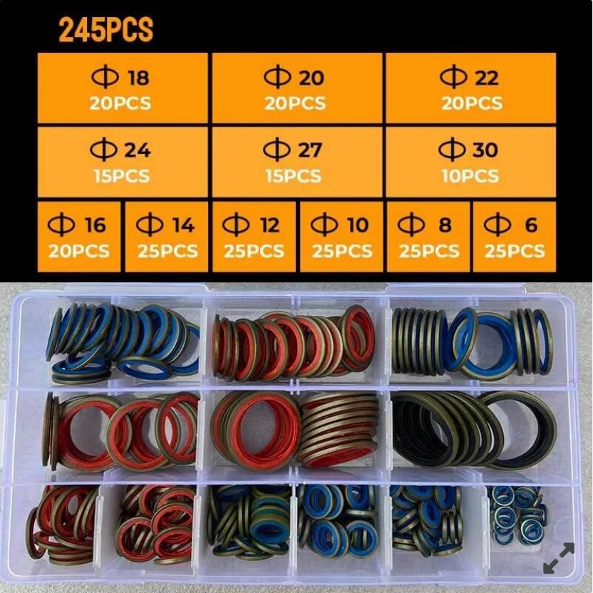 Set 245x garnituri si o-ring-uri, semeringuri diferite