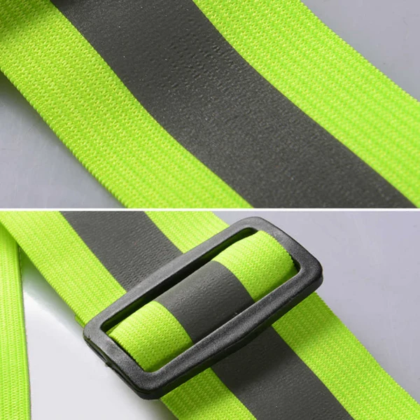 Set 2xham reflectorizant reglabil, banda 5 cm, verde, unisex, universal