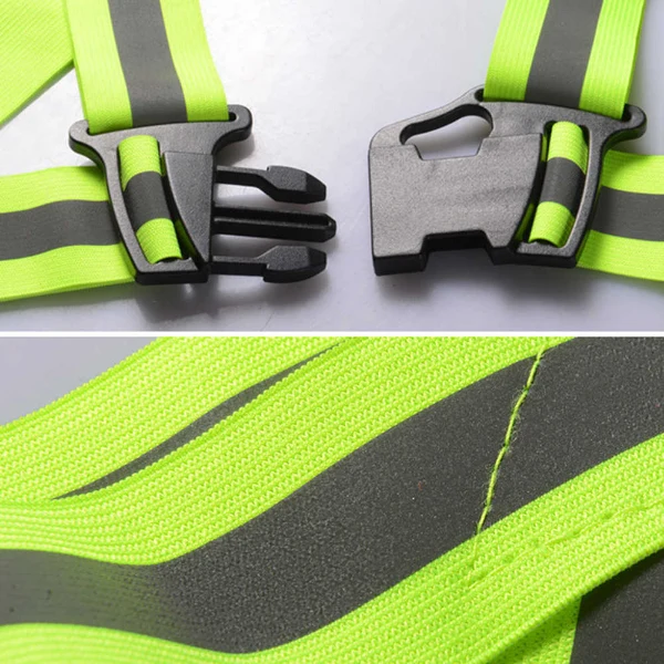Set 2xham reflectorizant reglabil, banda 5 cm, verde, unisex, universal