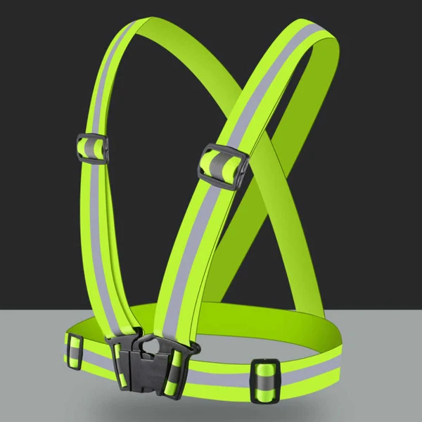 Set 2xham reflectorizant reglabil, banda 5 cm, verde, unisex, universal